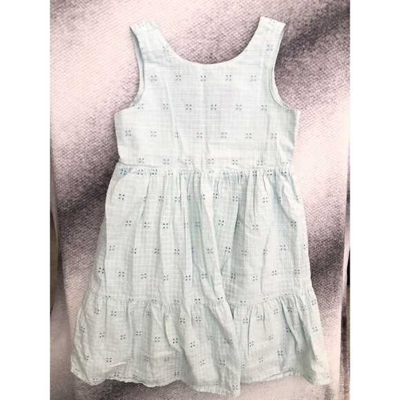Cat & Jack Girls XL 14 Sleeveless Eyelet Dress Light Blue Cotton Summer Sundress - Picture 2 of 6